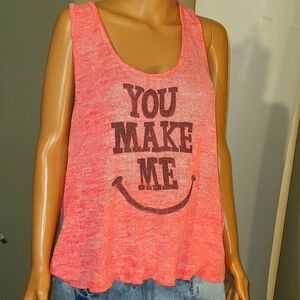 You make me Smile Pink Knitted Racerback